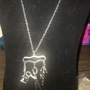 Extra Long Necklace With Charm Pendant.